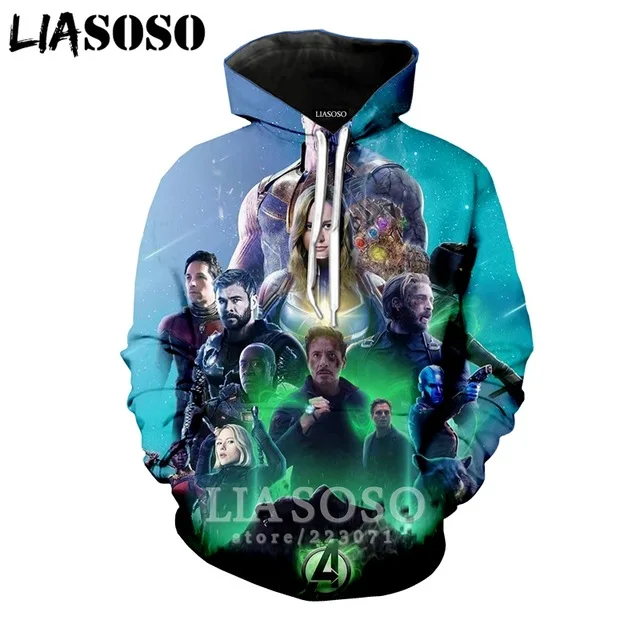 LX 3d принт зимняя одежда новая мужская и женская толстовка последний Фильм Мстители эндшпиль Толстовка с длинным рукавом Повседневный пуловер