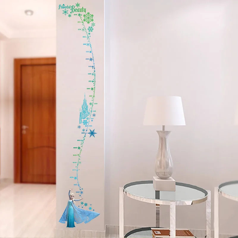 Cartoon Frozen Anna Elsa Growth Chart PVC Wall Stickers For Kids Room Home Decor DIY Anime Wall Decals Height Measure Mural Art Cartoon Frozen Anna Elsa Growth Chart PVC Wall Stickers For Kids Room Home Decor DIY Anime Wall Decals Height Measure Mural Art