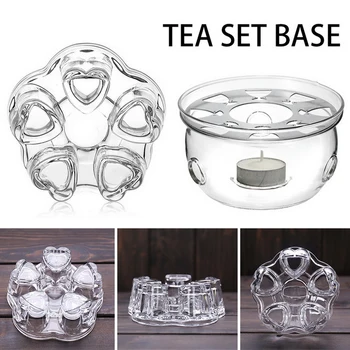 

Portable Clear Teapot Holder Base Coffee Water Tea Warmer Candle Holder Glass Heat-Resisting Teapot Warmer Insulation Base