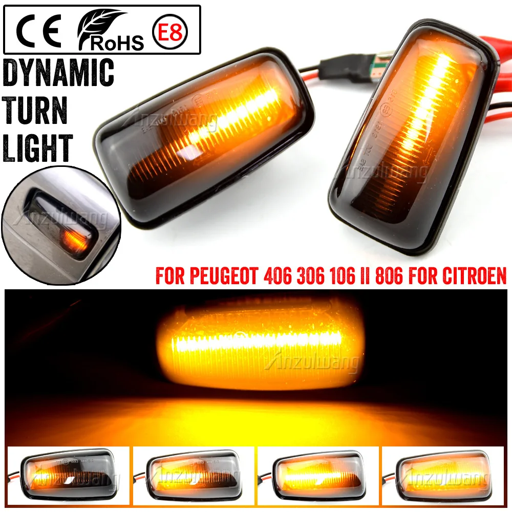 

Dynamic Led Turn Signal Side Marker Light For Peugeot 306 106 406 806 Expert Partner For Citroen Berlingo Jumpy Saxo Xantia XM