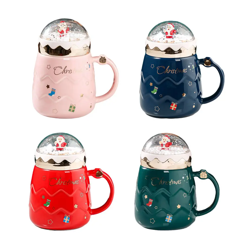 Wholesale 401-500ml Cute Santa Snowman Decorated Ceramic Mug Tableware