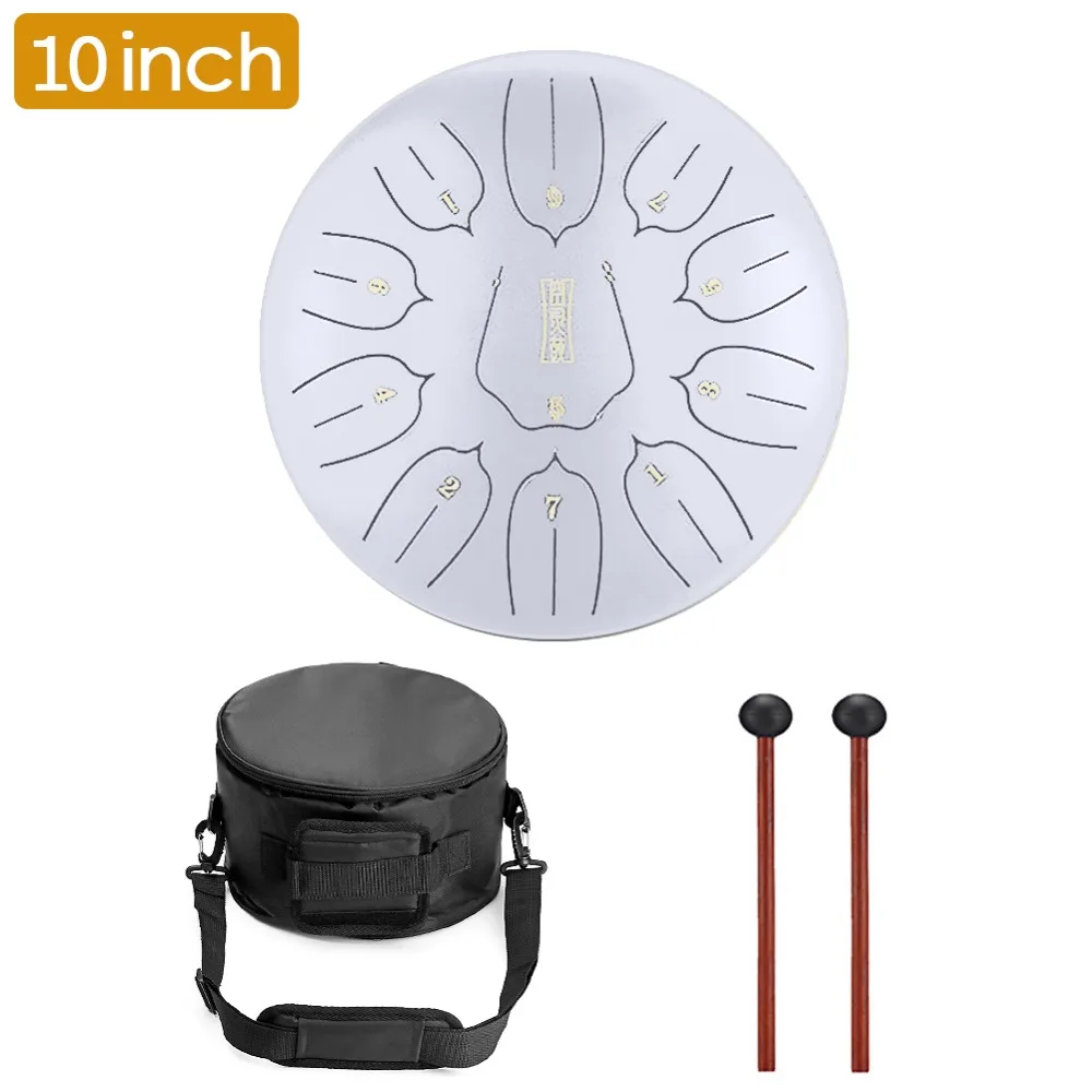 10 дюймов стальной язык барабана Handpan ручные барабаны Major 11 Notes Tankdrum с сумкой