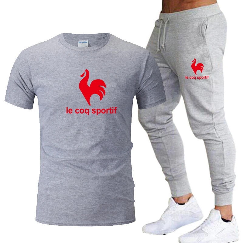 

2020 new Pocket zip set 2 Pieces men Sets Male Men Clothing Sportswear Set Fitness Summer Print Men pants+T shirt Men's Suit