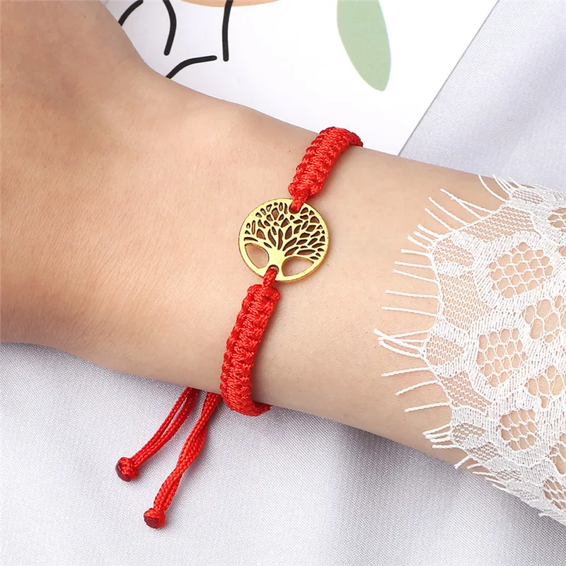 Handmade Charm Bracelets For Women Men Tree of Life Yoga Wrap Braided Adjustable Bracelet&Bangle Friendship Fashion Jewelry Gift