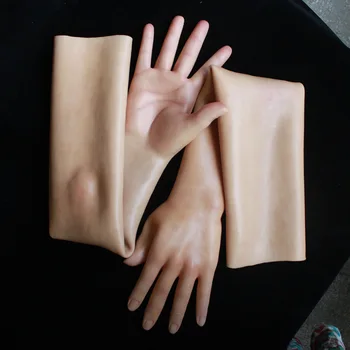 

Female Silicone Artificial Skin Gloves Disabled Injuries Burns Repair Cover Camouflage Skin beauty Cross Dress Women G-3