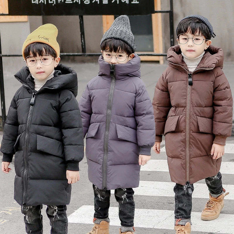 

Children's Cotton Jacket Boys children Korean New Cotton Parka Coat Boys Winter Thick Cotton Down Coat