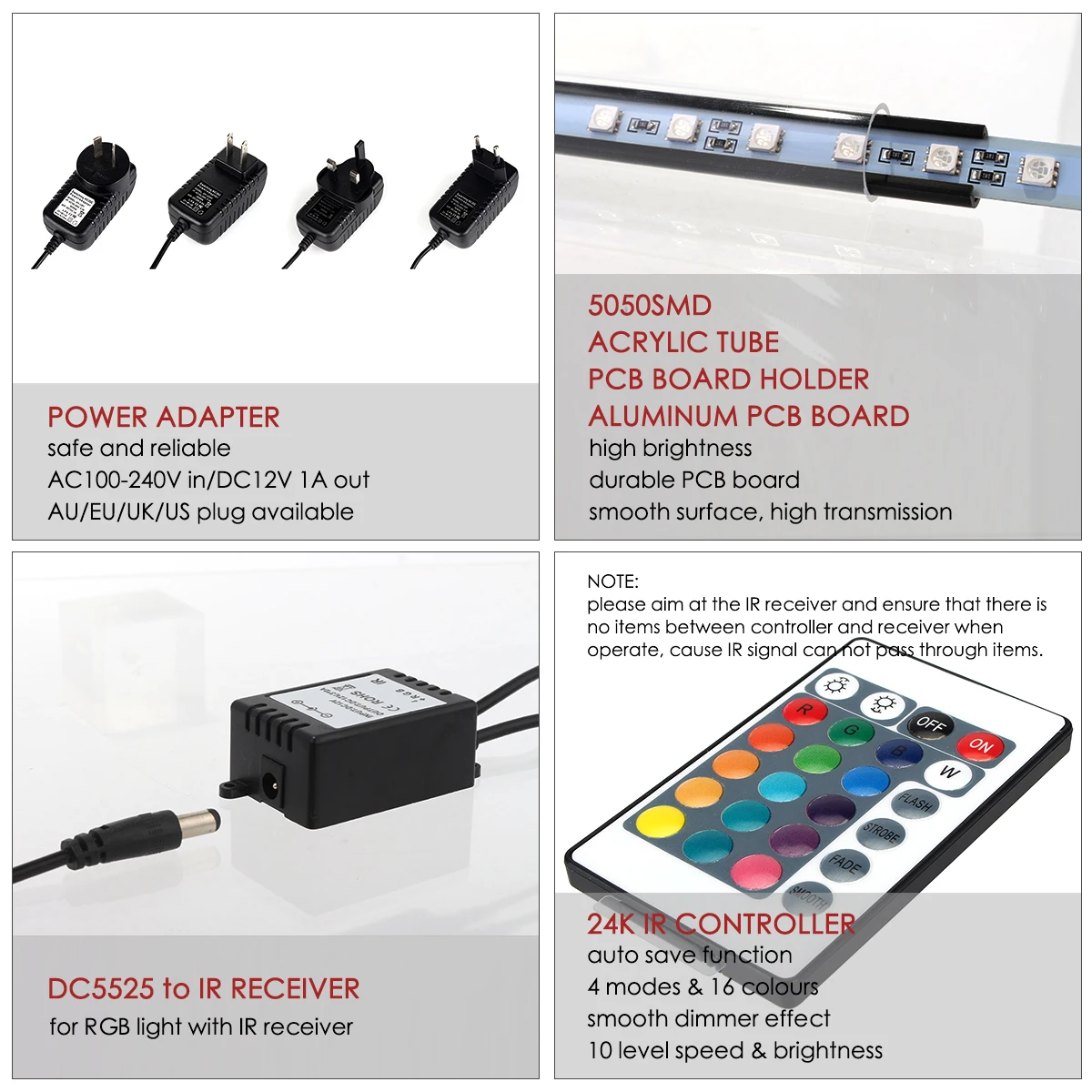 Водонепроницаемый светильник для аквариумов RGB дистанционный аквариумный 5050 SMD