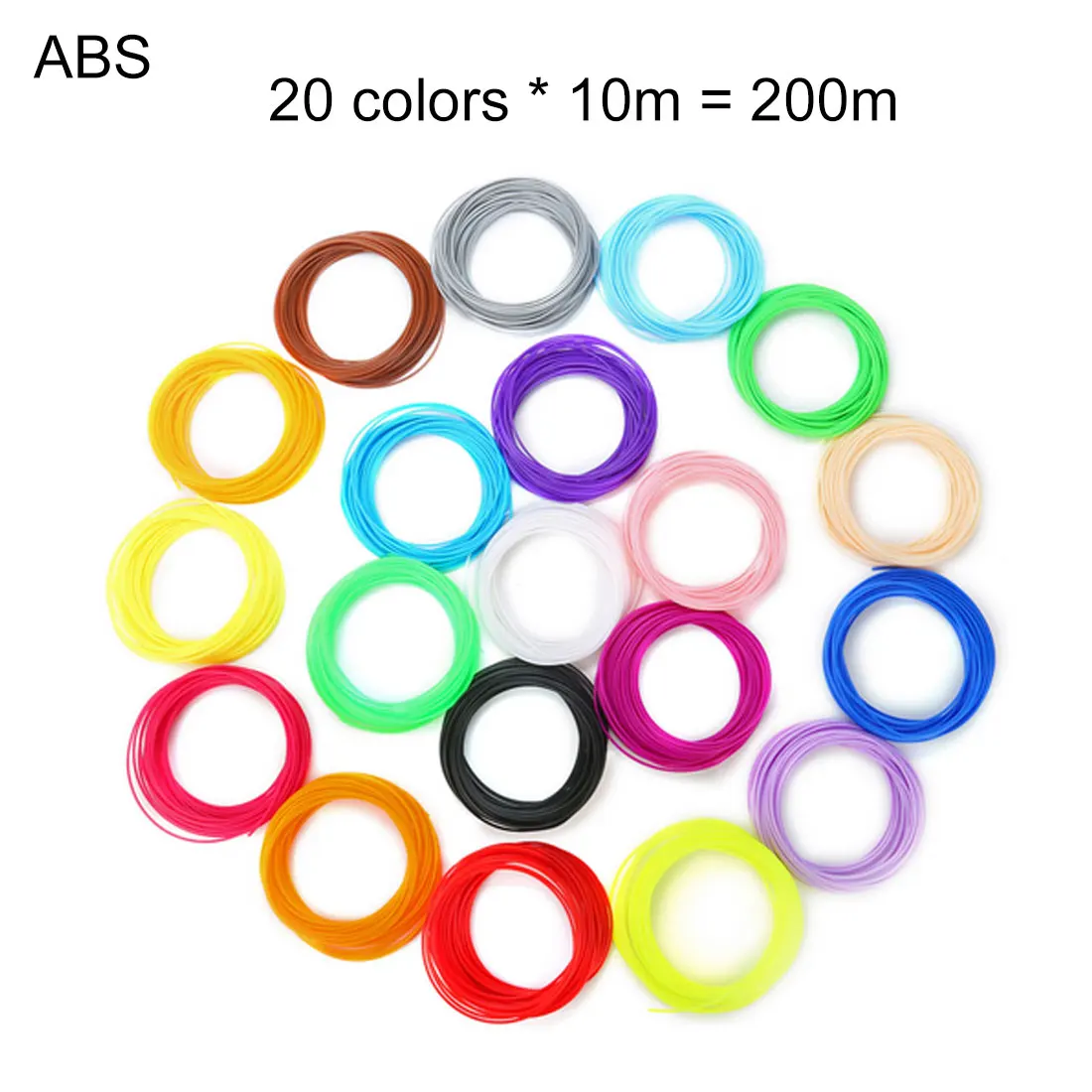3d ручка ABS нити принтера 1,75 мм ручка для печати расходные материалы 3D Ручка Принтер ABS нити разных цветов для 3D печати - Цвет: 20color 10m