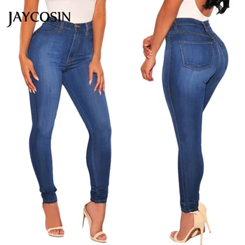 

JAYCOSIN High Waist Stretch Jeans Hose Cowboy Leggings Skinny Slim Fitness Pants Trousers Elastic Vaqueros Mujer New Arrival J#7