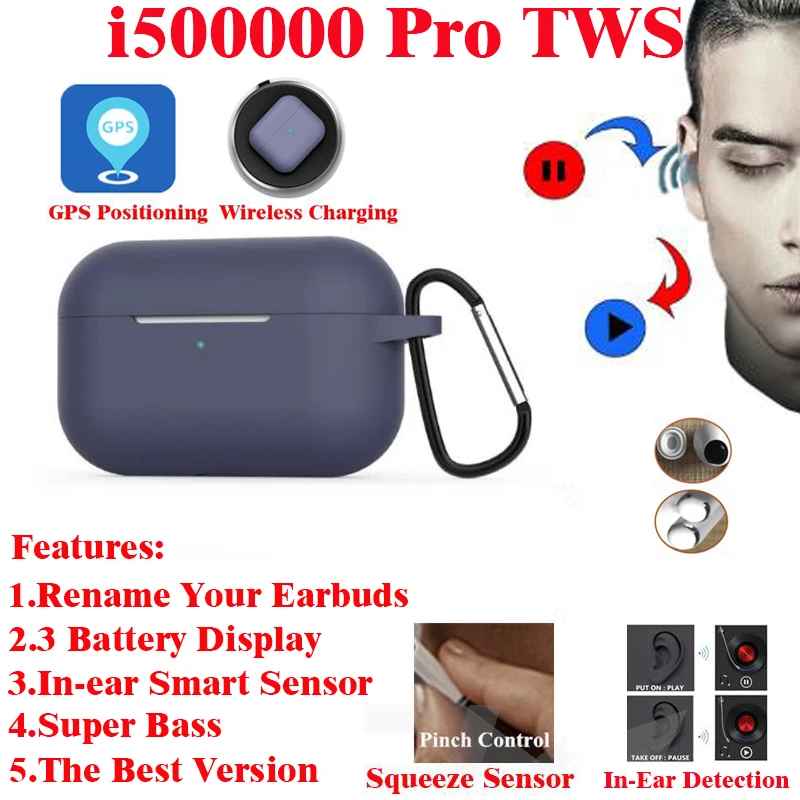 Беспроводные наушники i500000 Pro TWS 1: 1 под 3 с датчиком нажатия bluetooth гарнитура Pk i2000