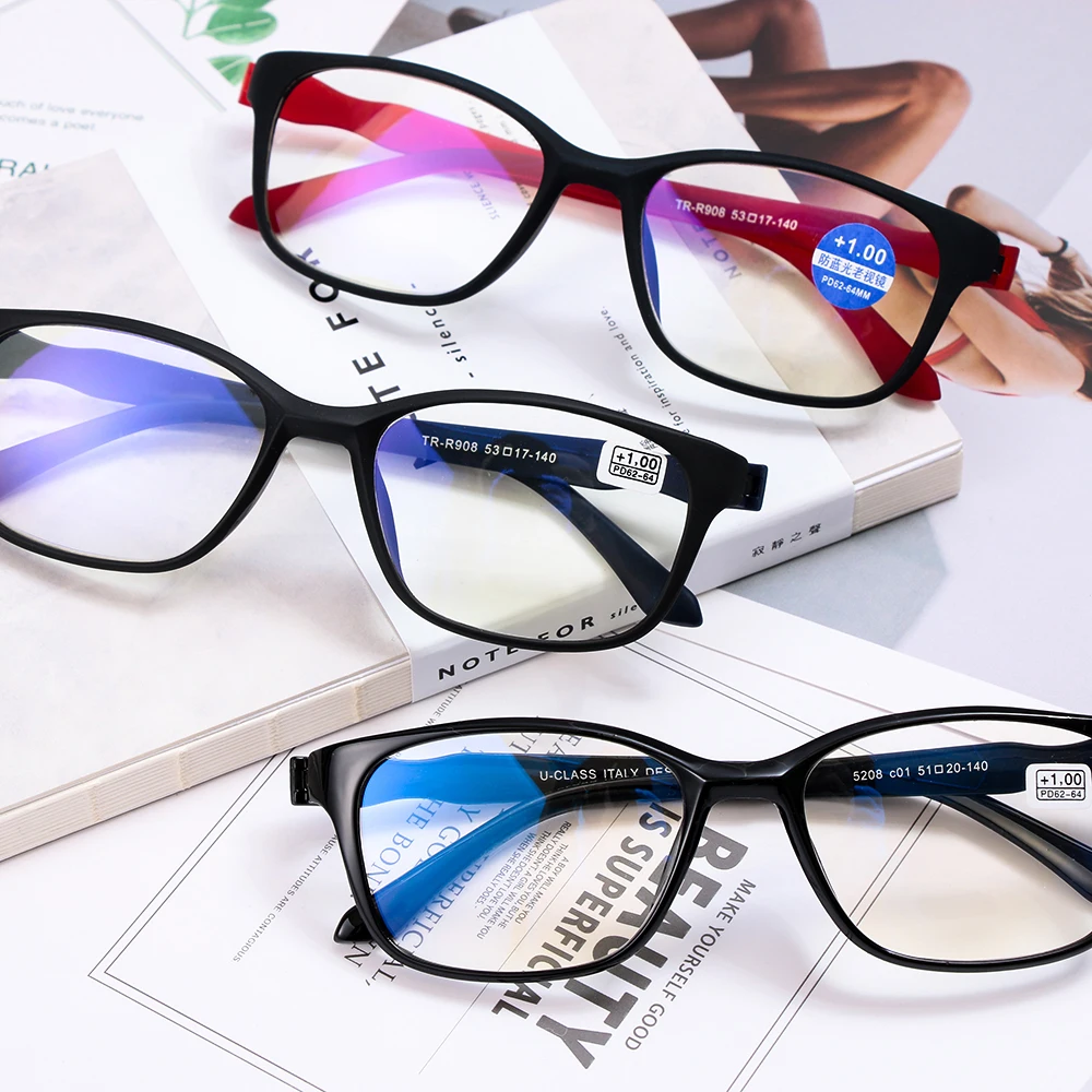 1 шт. унисекс модные элегантные Легкие прозрачные очки без оправы для чтения Уход