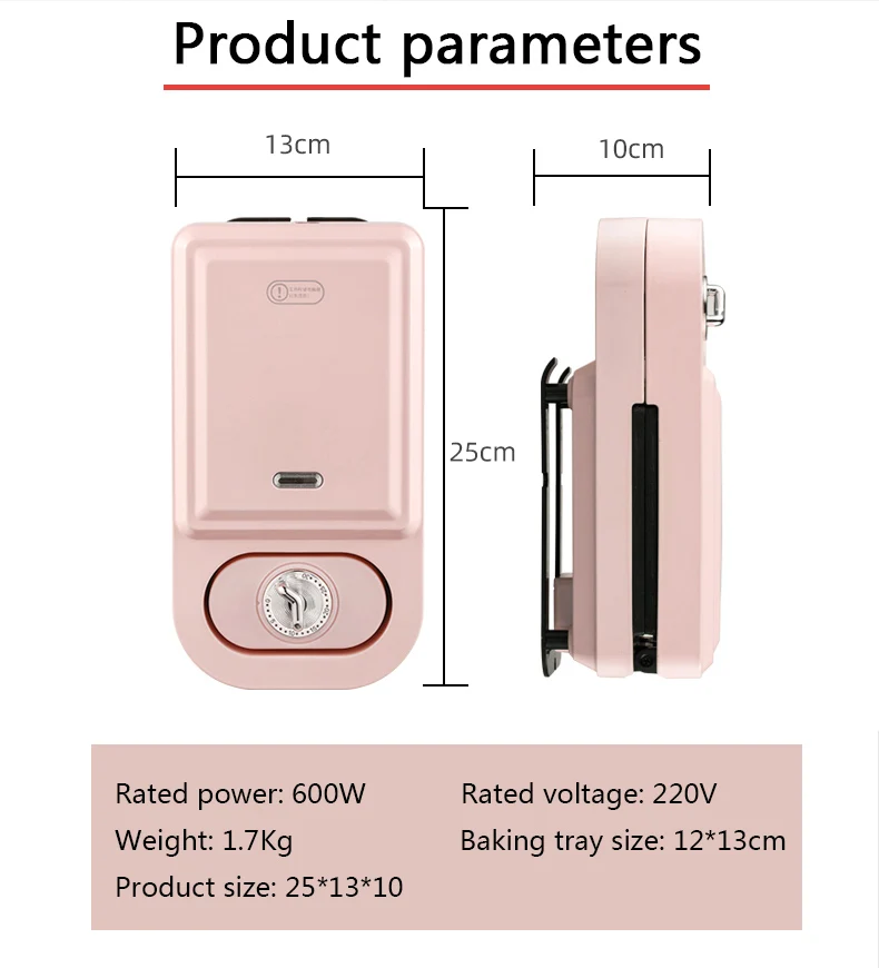 Description Picture 6 of itemDMWD Household Multifunctional Electric Breakfast Waffle Maker Automatic Sandwich Bread Toaster Ham Meat Grill Pan 220V
