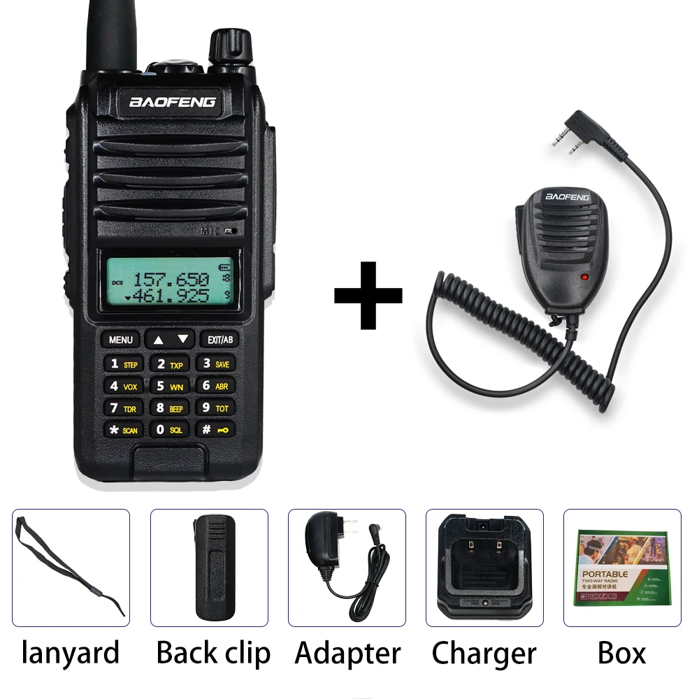 with mic 8 Вт Baofeng A58S трехдиапазонная рация 10 км Три Пути Радио BF A58 S VHF UHF двухдиапазонный трансивер 3800 мАч портативный CB Ham радио - Цвет: with mic