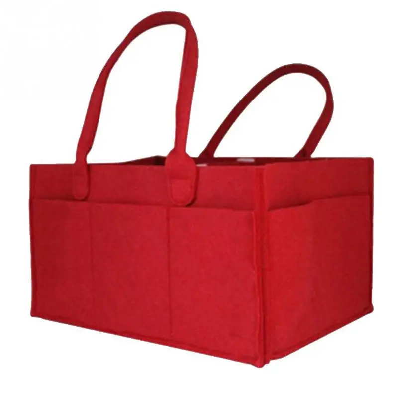 Войлочный органайзер для хранения, мульти карманная корзина, Большая вместительная переносная походная сумка с ручкой для покупок, дорожная сумка для подгузников, Детская сумка