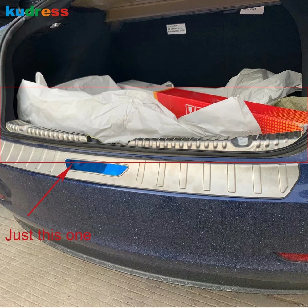 Для Tesla модель 3 автомобильный Стайлинг из нержавеющей стали внутренний Задний бампер протектор Подоконник багажник рельефная пластина отделка Аксессуары