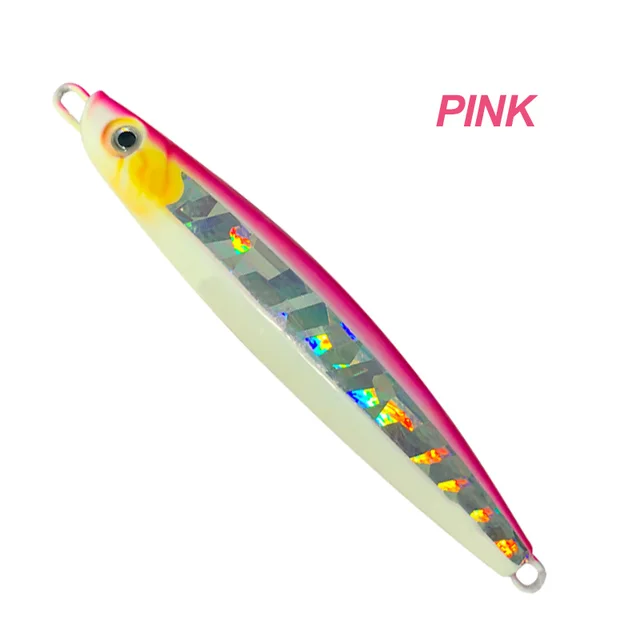 OBSESSION 180g 220g Slow Metal Jigging Lure Glow Fishing Lure Bait Lure Bait Slow Fall Jigs Fishing Jig Saltwater Lure Tackle JIG7-Pink