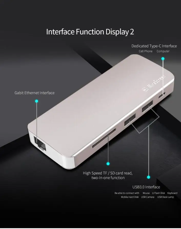 USB-C концентратор 7 в 1 Тип C концентратор для Мульти USB 3,0 Топ HDMI 3,5 мм аудио SD/TF кардридер RJ45 Lan адаптер для MacBook Pro