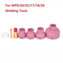 Kit d'anneaux de buse de soudage TIG en céramique, 7 pièces, Kit de tasses en céramique de verre, adapté à la torche de soudage WP9/20/25/17/18/26