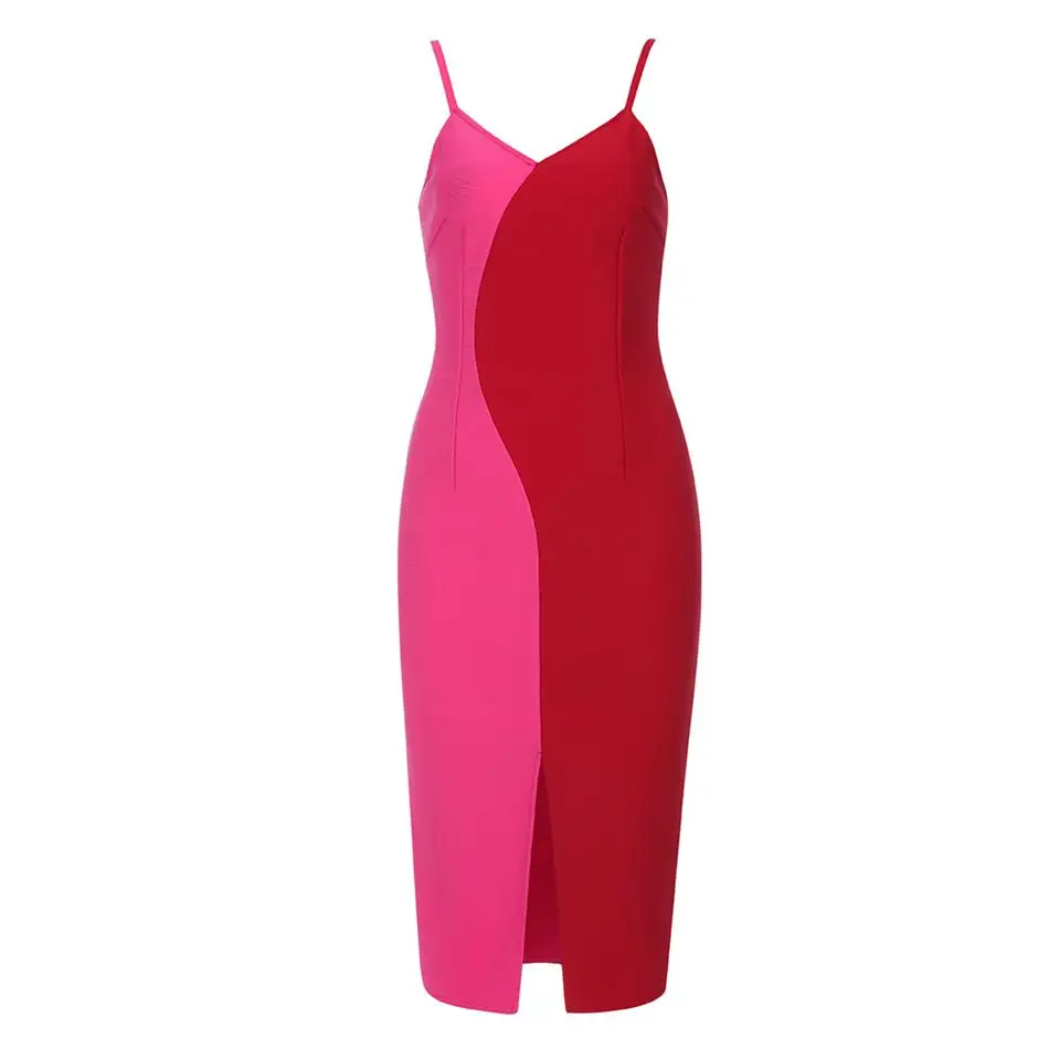 

2019 Newest Autumn Celebrity Party Bodycon Bandage Dress Women Spaghetti Strap V-Neck Sexy Night Club Dress Women Vestidos