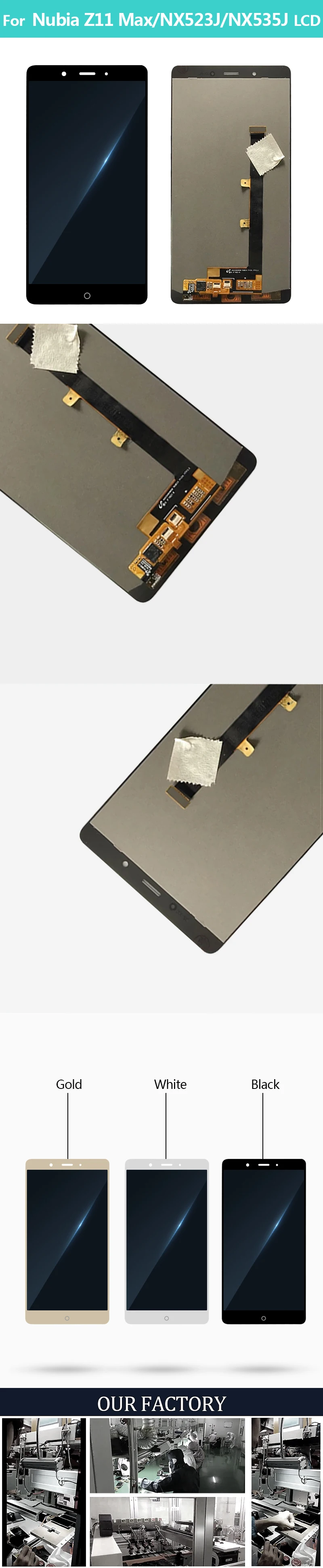 6," для zte Nubia Z11 Max lcd NX535J NX523J Дисплей lcd сенсорный экран дигитайзер сборка части для Nubia Z11 Max
