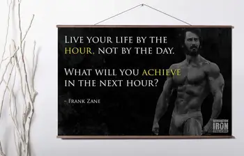 

Frank Zane Bodybuilding Motivational Art Canvas poster decoration painting with solid wood hanging scroll
