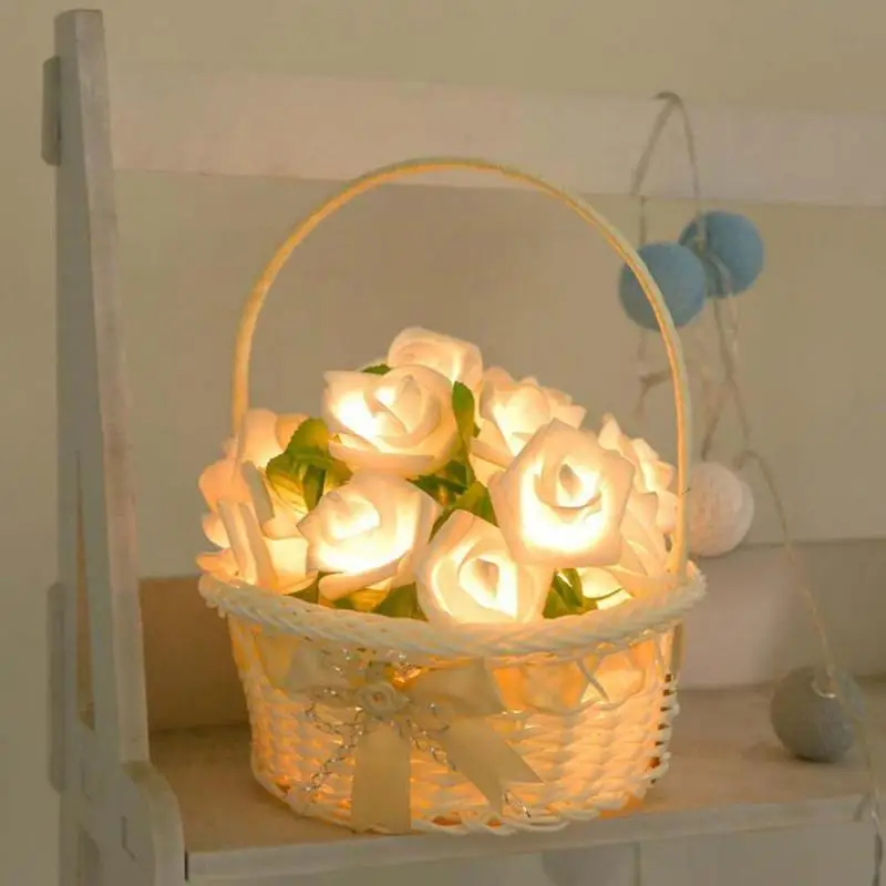 High Quality Multi-color Rose Flower Led String Lights Christmas Valentine Wedding Party Diy Decoration Flower Light