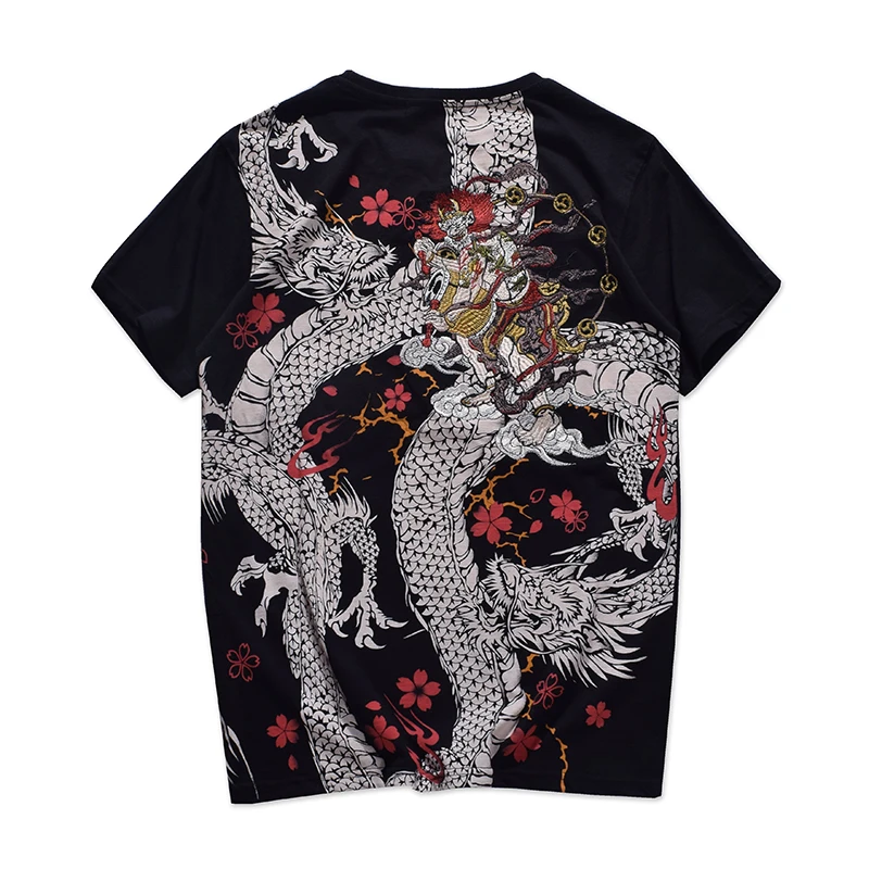 Embroidery Pattern Dragon Printing Luxury Short Sleeve T Shirt Men ...