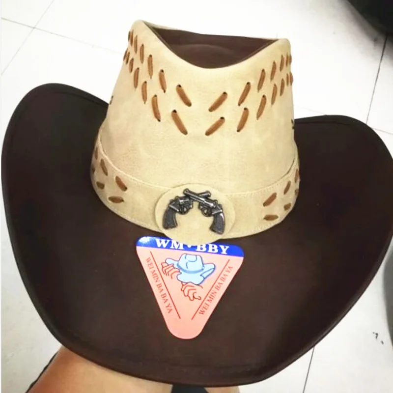 New Cowboy Hats Women Men Western Cowboy Cap For Dad Gentleman Lady Real Leather Sombrero Hombre Jazz Caps 5