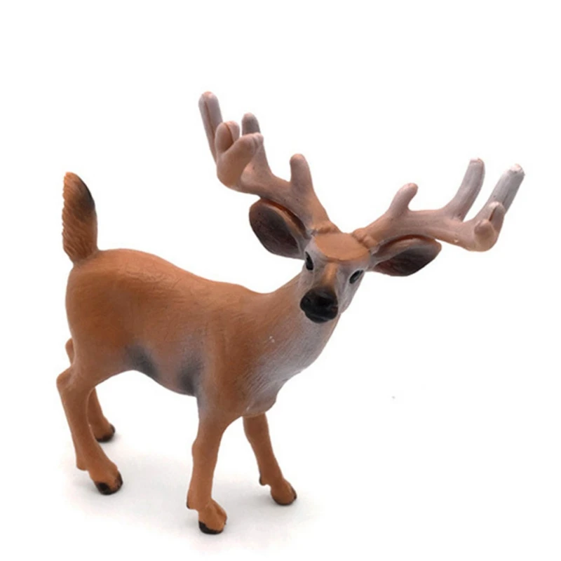 Simulation Deer Christmas Decorations White-Tailed Reindeer Simulated Toy Xmas Elk Display Window New Year Kids Gift