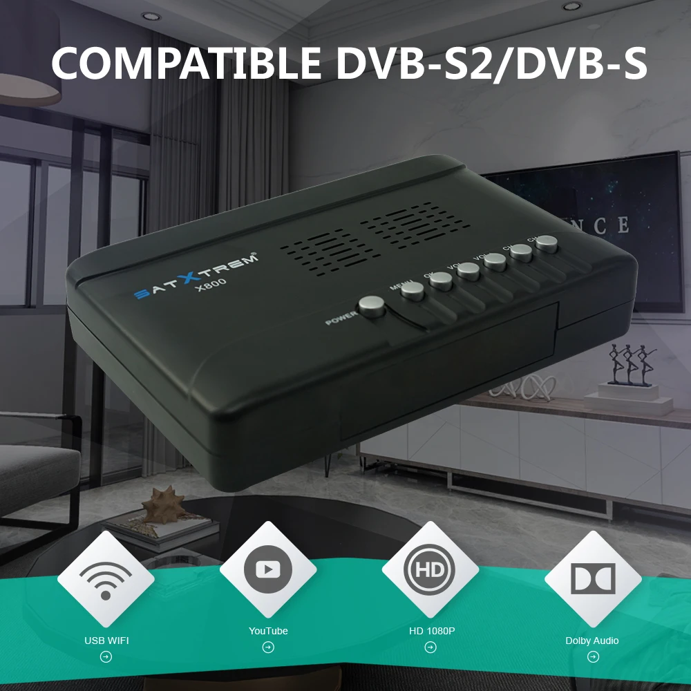 Satxtrem спутниковый ТВ приемник декодер X800 HD DVB-S/S2+ USB Wfi рецептор 1 год 8 Clines Европа Clines Поддержка Dolby Youtube