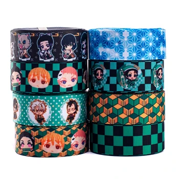 

10yards different sizes cute Japanese cartoon pattern printed grosgrain ribbon