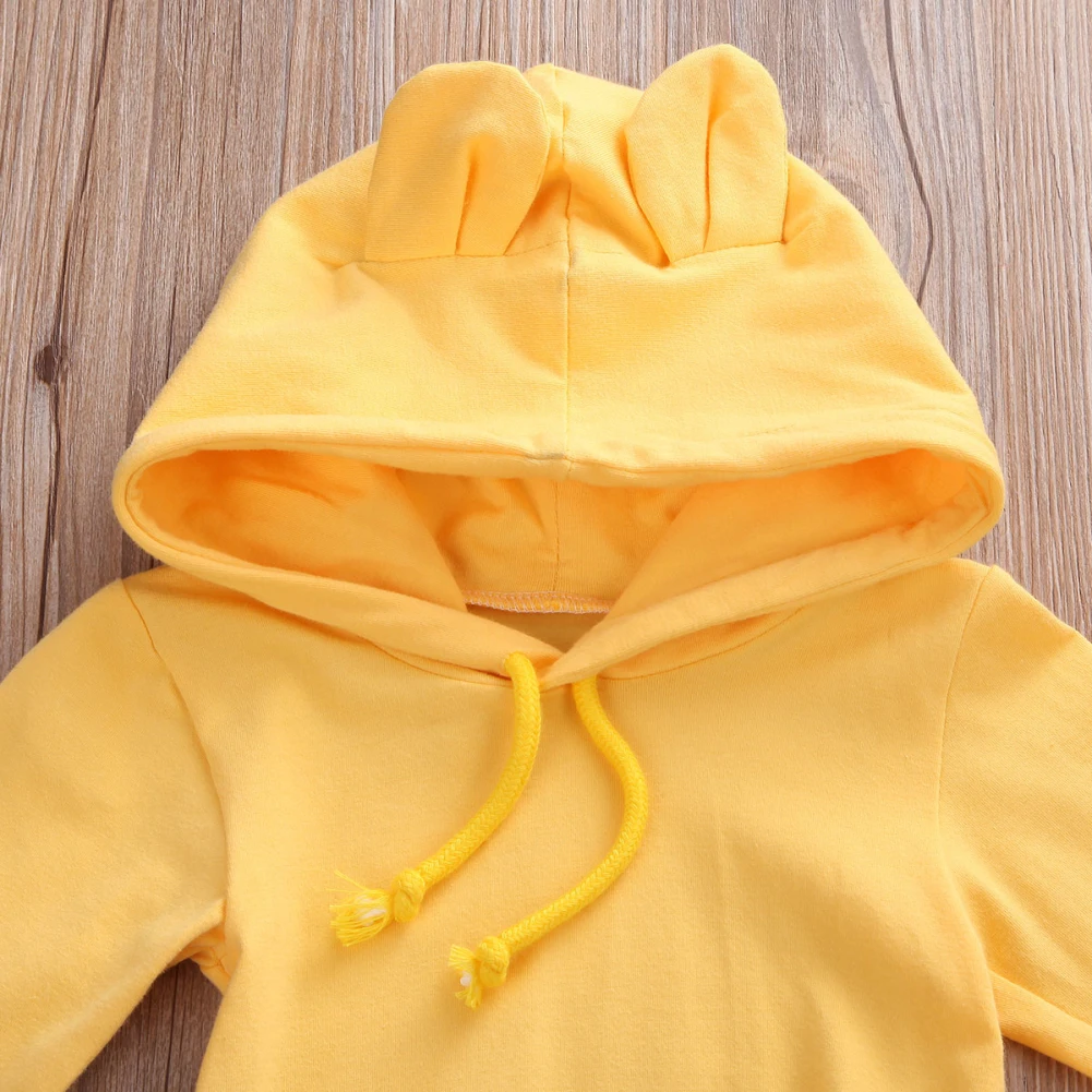 Толстовки с капюшоном для новорожденных мальчиков и девочек; толстовка; штаны; однотонная толстовка с длинными рукавами для маленьких детей; осенняя одежда; одежда на осень и весну