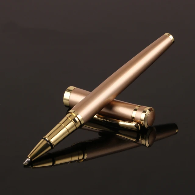 Luxury Metal Silver Black Signature Ballpoint Pens for Business Writing Office School Supplies Stationery Customized Logo gift Gold