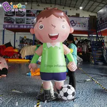 Ручная работа 2 метра надувной футболист мультфильм футболист воздушный шар рекламирует футбол спортсмены игрушки