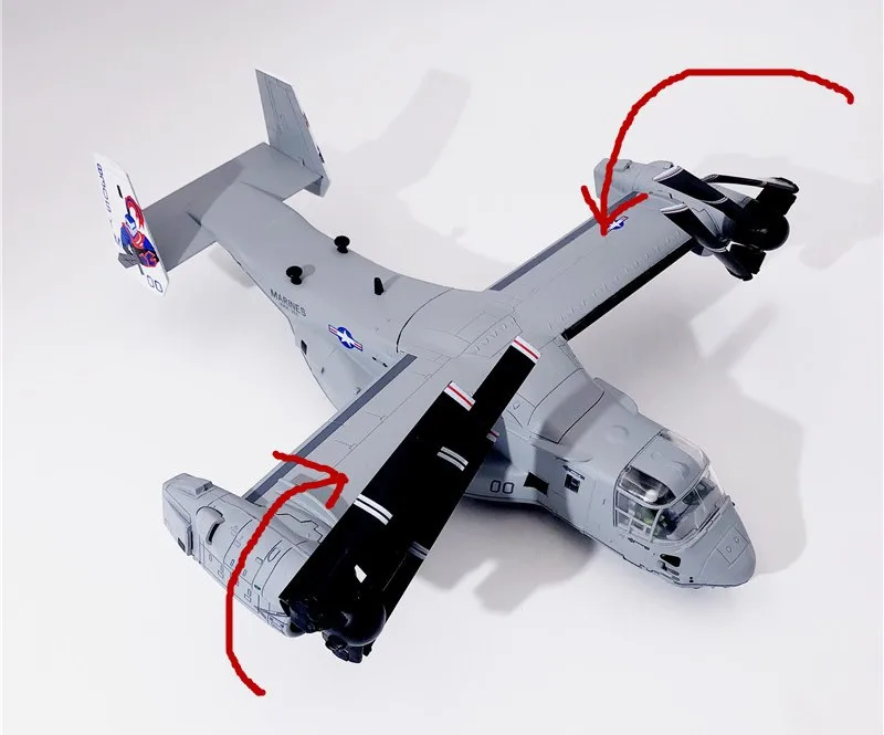 Wltk морской корпус США V22 Osprey Tiltrotor летательный аппарат 1/72 литье под давлением модель