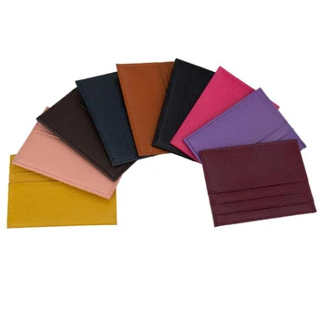 

Genuine Leather Candy Color Credit Card Cover Multi Slot Slim ID Card Holder Unisex Card Wallet Card Case Protector Cover