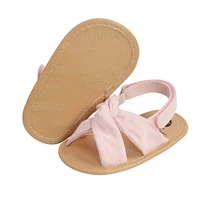 Toddler Girls Lovely Summer Bow Knot Sandals Cute Non-Slip First Walkers Infant Newborn Soft Sole Flat Rubber Shoes Size 0-12M 3