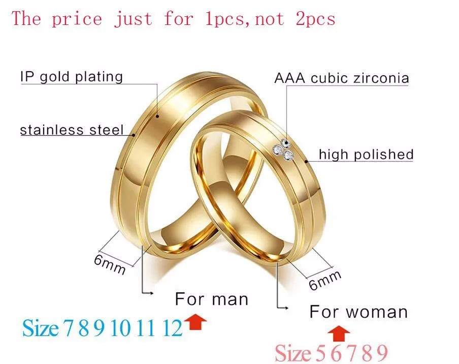 Meaeguet Мода CZ камень свадебные кольца для возлюбленной парные кольца из нержавеющей стали золотого цвета Anel ювелирные изделия