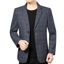 Aliexpress - Brand Blazer Personality Wild Men’s Suit Jacket High Quality Fashion Plaid Print Slim Blazer Coat Wedding Party Club Dress Male