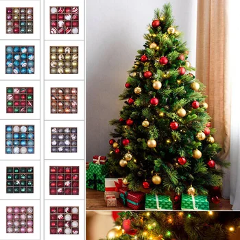 

16Pcs 60mm Christmas Balls Xmas Tree Baubles Red Gold Glitter Ornaments Ball Christmas Tree Decoration Balls