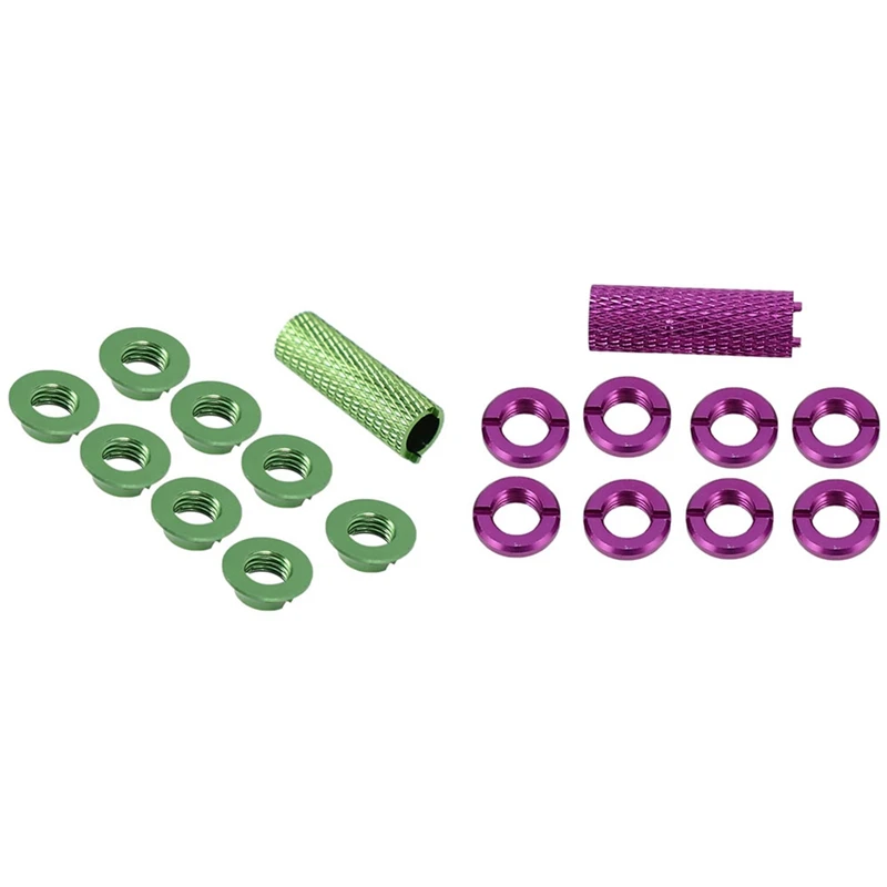 

16Pcs Aluminum Alloy Nut 2Pcs for FUTABA JR Walkera Flysky Remote Control Gear Switch Toggle Switch Parts Purple & Green