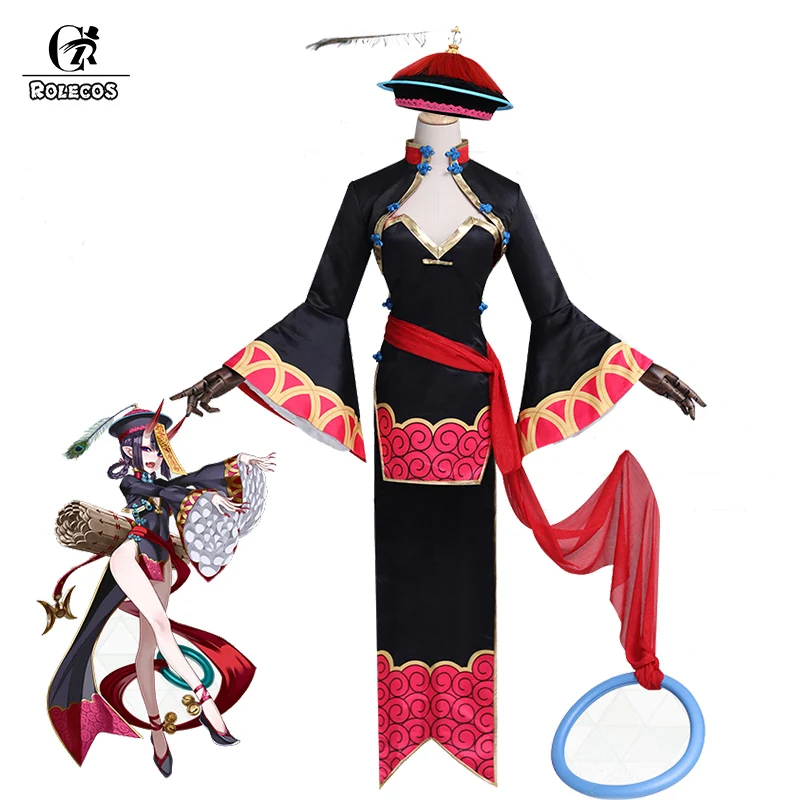 Косплей костюм ROLECOS из игры Fate Shuten douji женский Чонсам с зомби на Хэллоуин