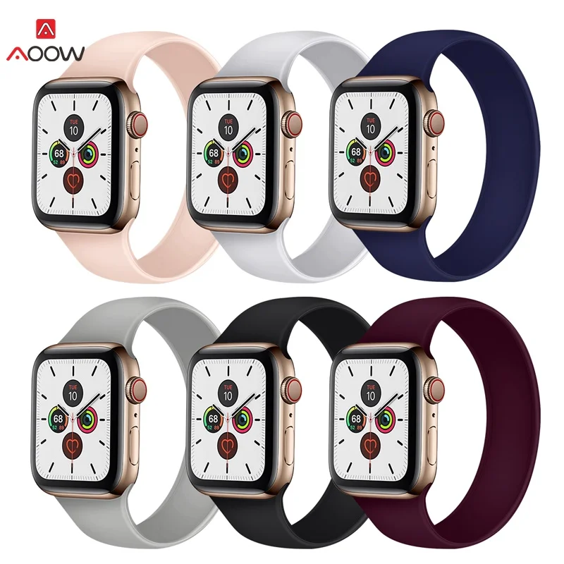 Newest Stretch Strap for Apple Watch 5 4 3 2 1 iwatch Band 42mm 44mm 38mm 40mm Bracelet elastic Silicone Watchband Belt S/M/L | Наручные