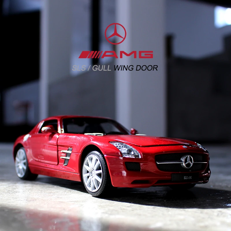Модель спортивного автомобиля WELLY 1:24 Mercedes Benz SLS AMG модель из сплава декоративная
