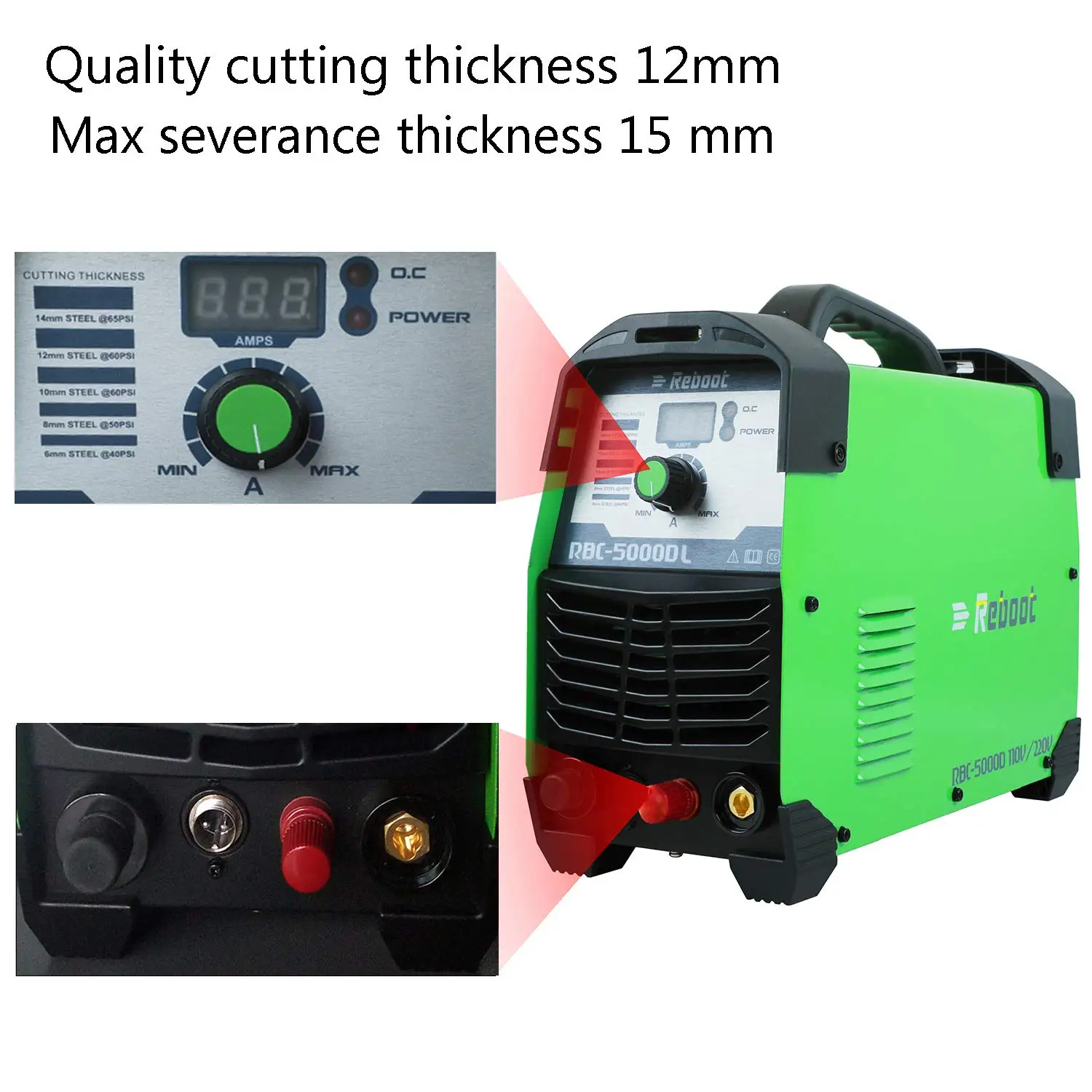 Equipo de Corte por plasma de 50 amperios de aire IGBT de 220V, sin contacto, inversor HF, corte limpio de 1/2 pulgadas