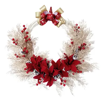 

Simulation Wreath Christmas Door Decorations Holiday Party Garland Red