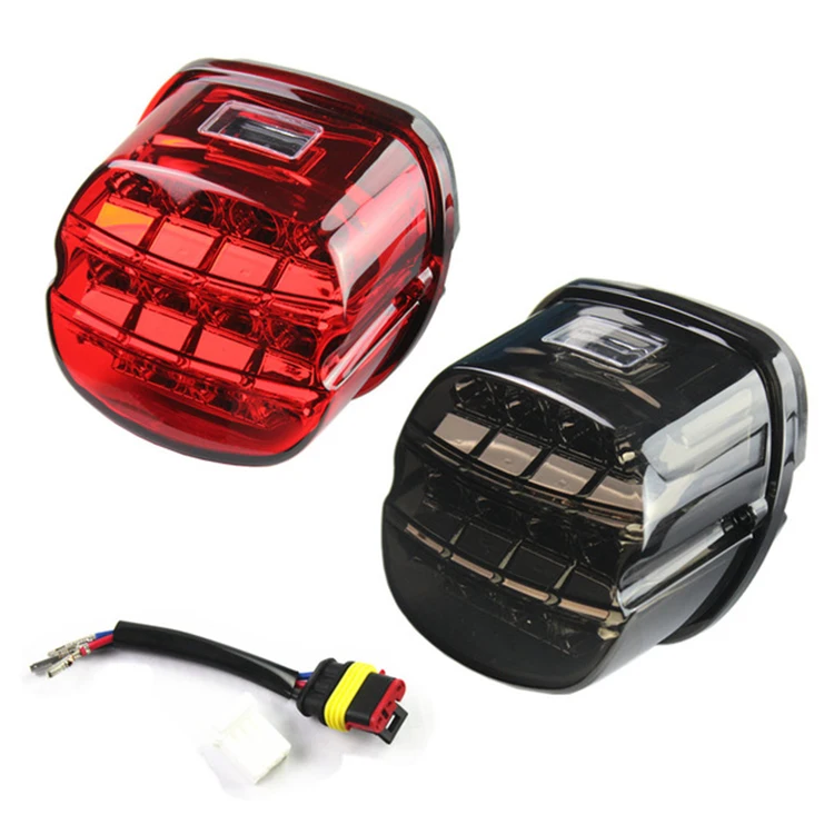 

Motorcycle LED Light Smoke Tail Light 12v License Plate Rear Lamp For Dyna Super Wide Glide Low Rider Fat Bob
