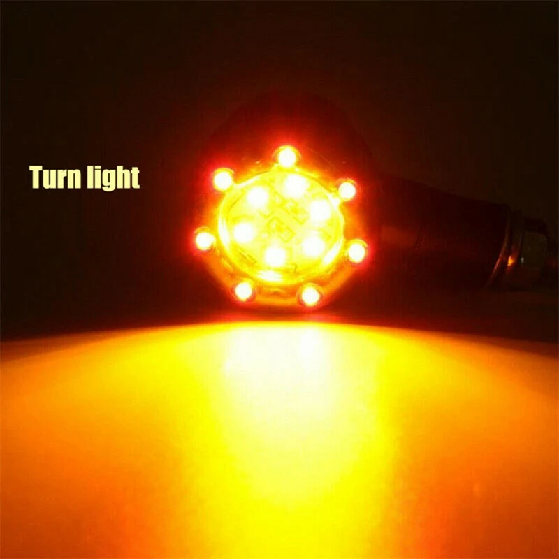 Universal 4Pcs 12V 3000k Motorcycle 13 LED Bullet Brake Running Turn Signal Tail Light For Racer Rear Fog Warning Lamp Auto