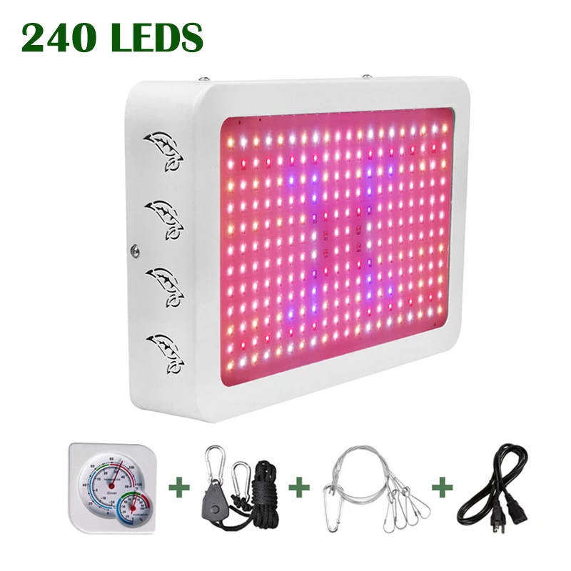 240 LEDS Светодиодный светильник для выращивания, полный спектр, Veg And Bloom, 1000 Вт, светильник для выращивания растений, для помещений, 2000 Вт, гидропоника коробка для выращивания, палатка для выращивания, УФ-фито - Испускаемый цвет: 240 LEDS