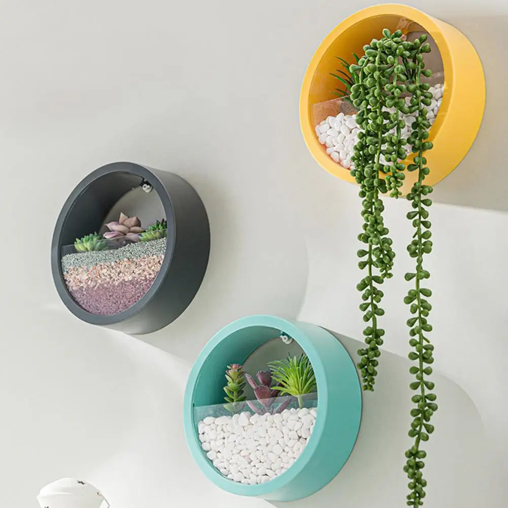 2021 Round Succulent Planter Durable Decorative Creative Leakproof Hanging Hydroponic Styles Pot for Balcony Wall Decoration